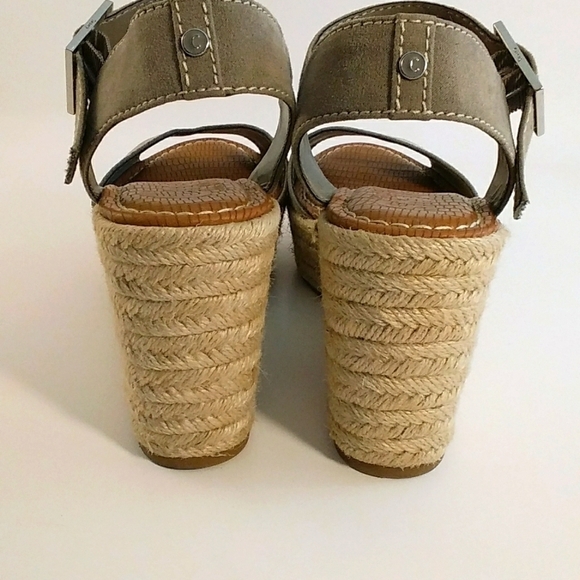 Sam Edelman Circus Gray Suede Delalah Epadrille Wedges Ankle Strap Sandals Sz 8 - Picture 8 of 12